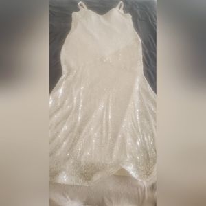 Le Femme Champagne Sequin Gown sz20